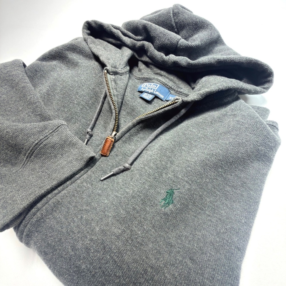Polo Ralph Lauren Full Zip Hoodie Gray Pony Logo XL